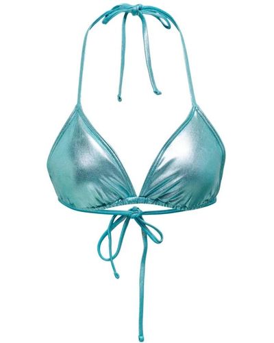 ONLY Glänzender triangel bikini top - Blau