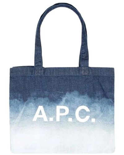 A.P.C. Bunte gradient einkaufstasche in jeans - Blau