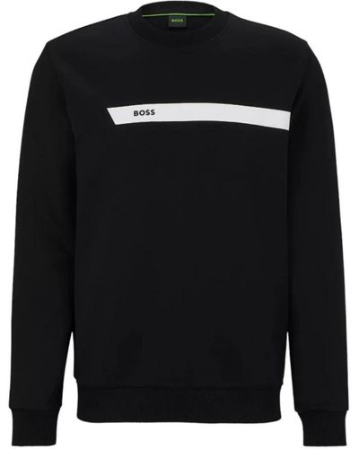 BOSS Baumwollmischung sweatshirt - Schwarz