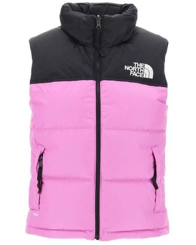 The North Face Vests,retro nuptse daunenweste - Pink