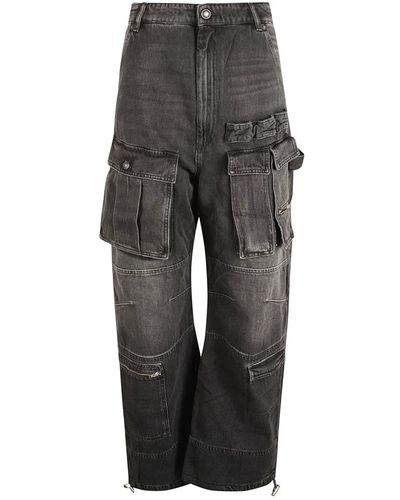 Sportmax Cargo pocket wide leg schwarze jeans - Grau