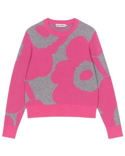 Marimekko Round-Neck Knitwear - Pink