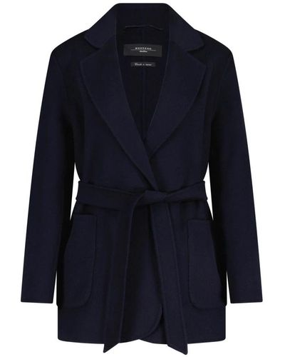 Max Mara Belted Coats - Blue