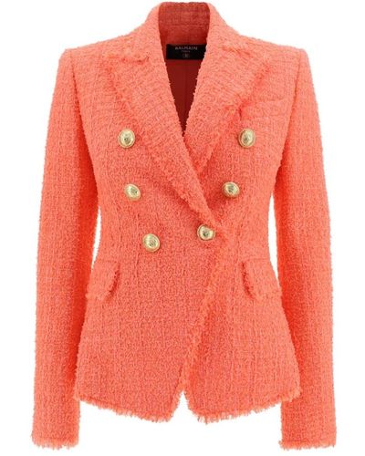 Balmain Blazer naranja con cierre de botón - Rosa