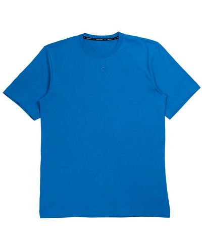 Marine Serre Bio-baumwolle blaues t-shirt
