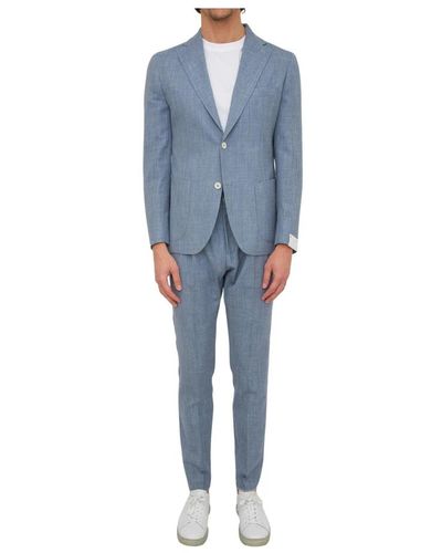Eleventy Suits > suit sets > single breasted suits - Bleu