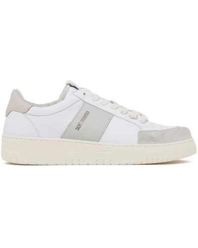 SAINT SNEAKERS Sneakers in pelle bianca e marmo - Bianco