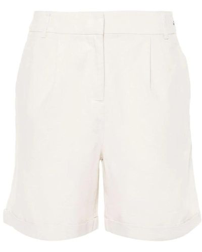 Barbour Leinen-baumwoll-shorts mit falten-detail - Weiß