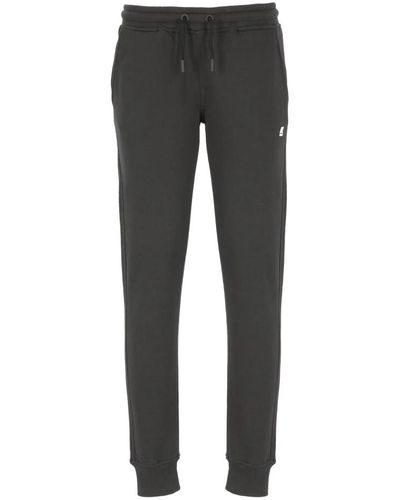 K-Way Schwarze sweatpants mit kordelzug und taschen - Grau
