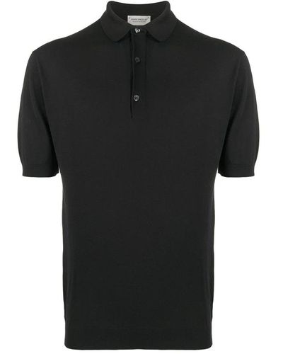 John Smedley Polo Shirts - Black