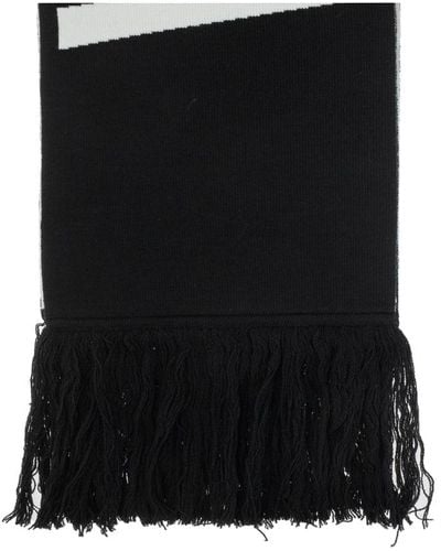 Vetements Bufanda de lana con logotipo - Negro