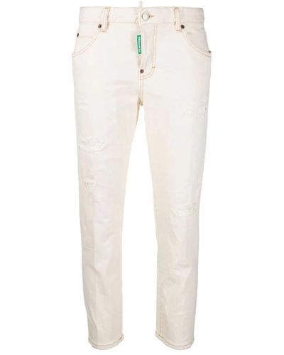 DSquared² Jeans slim fit distressed per - Bianco