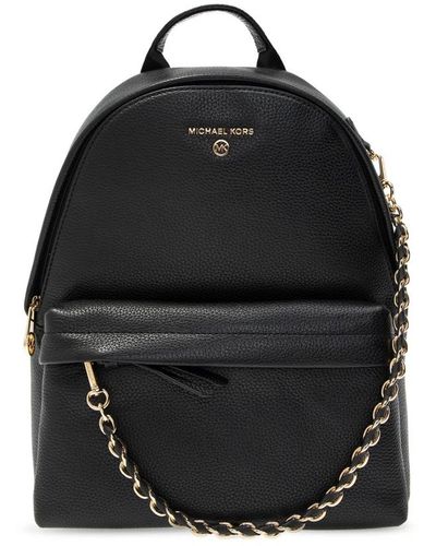 Michael Kors Leather backpack with logo - Schwarz