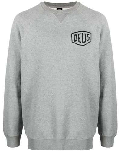 Deus Ex Machina Grauer baumwollpullover mit grafischem druck