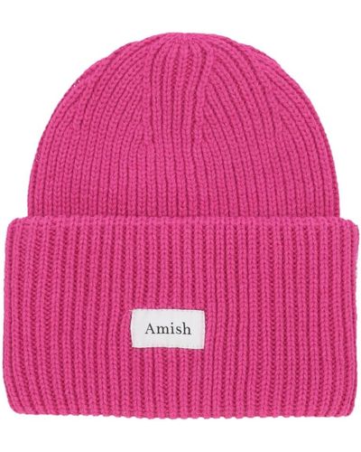 AMISH Wollmischung beanie knock out - Pink