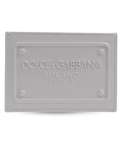 Dolce & Gabbana Porta carte con logo - Grigio
