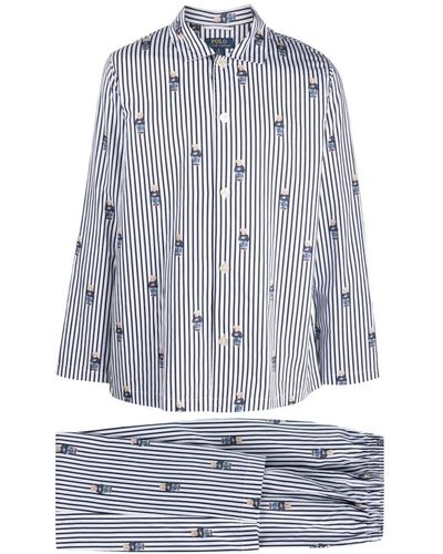 Polo Ralph Lauren Blaue casual langarm schlafanzug