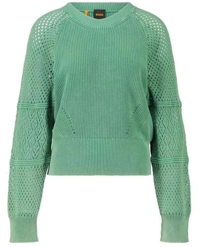 BOSS Round-Neck Knitwear - Green