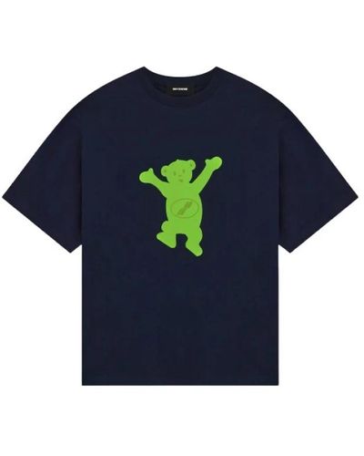 we11done Blau teddy logo t-shirt polo