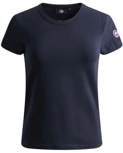 Fusalp Marine t-shirt leichte baumwolle rundhalsausschnitt logo - Blau