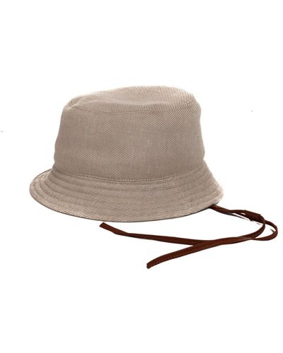 Eleventy Cappello pescatore in lana-lino-seta sabbia - Grigio