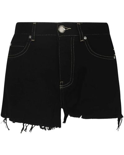 Pinko Shorts de algodón negro con bordado