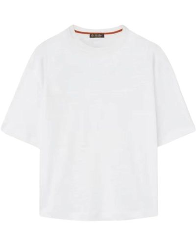 Loro Piana Leichtes leinen t-shirt - Weiß