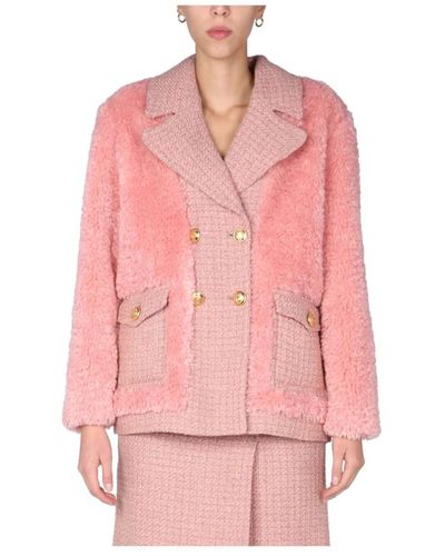 Boutique Moschino Double-Breasted Coats - Pink