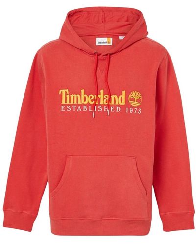 Timberland Hoodies,bestickter logo pullover - Rot