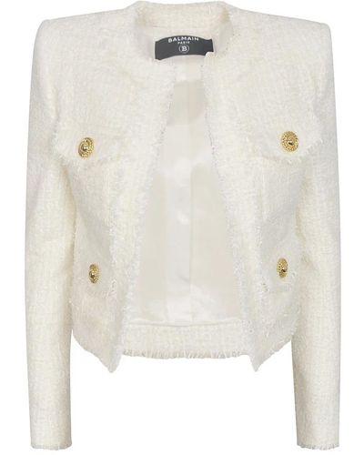 Balmain Tweed Jackets - White