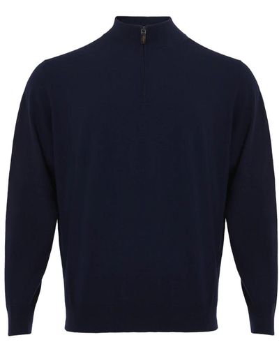 Colombo Marineblauer cashmere halbzip pullover