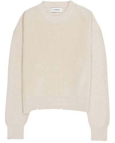 Laneus Knitwear > round-neck knitwear - Blanc