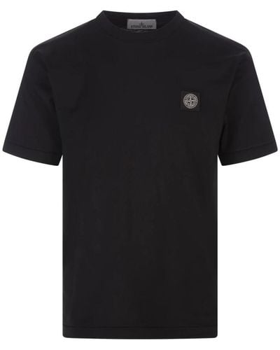 Stone Island Schwarzes baumwoll-jersey slim fit t-shirt