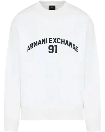 Armani Exchange Minimalistischer weißer pullover