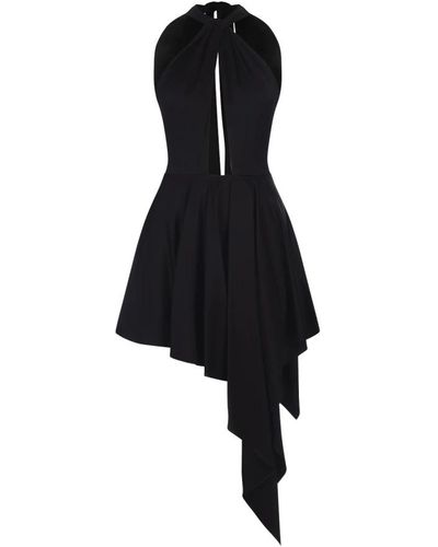 Stella McCartney Vestido mini negro atemporal con cordones en la espalda