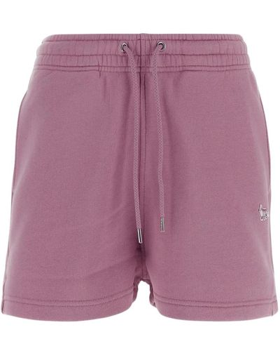 Maison Kitsuné Shorts de algodón - Morado