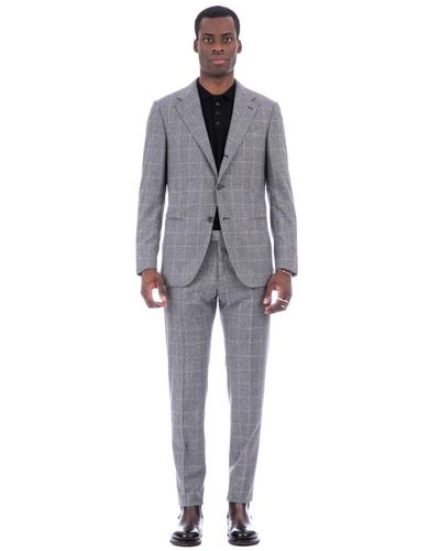 Caruso Single Breasted Suits - Grey