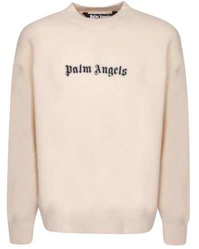 Palm Angels Round-Neck Knitwear - Natural