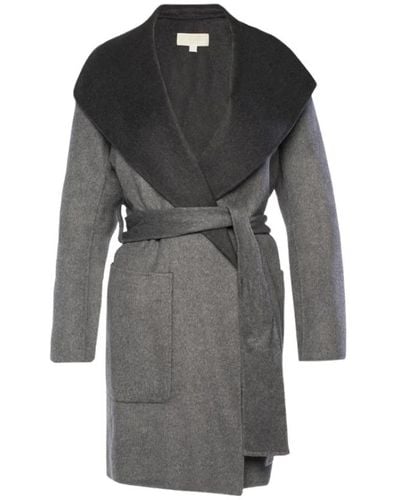 Michael Kors Belted Coats - Grey