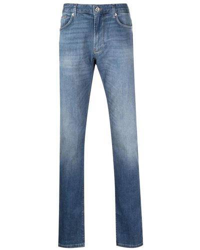 Emporio Armani Slim fit jeans in hellem denim - Blau