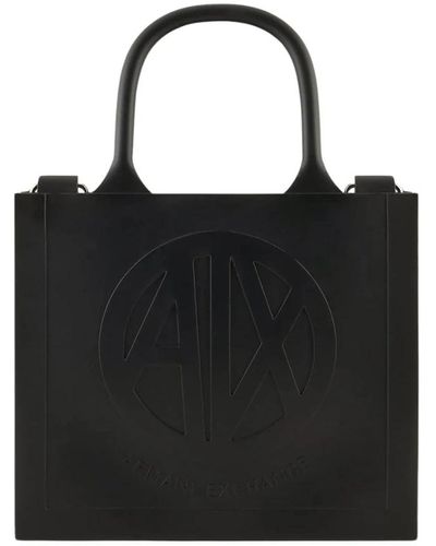 Armani Exchange Milky tasche mit geprägtem logo - Schwarz