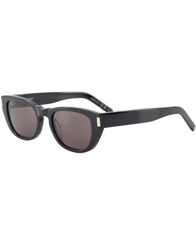 Saint Laurent Retro-stil sonnenbrille mit mineralgläsern - Schwarz