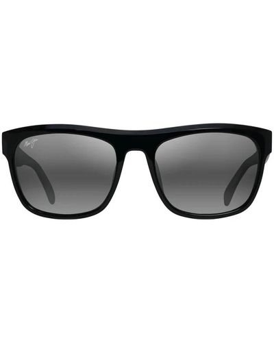 Maui Jim Sonnenbrille mit quadratischem acetatrahmen und dual gradient spiegelgläsern - Schwarz