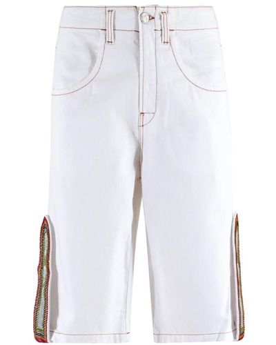Bluemarble Weiße denim baggy shorts mit strass - Blau