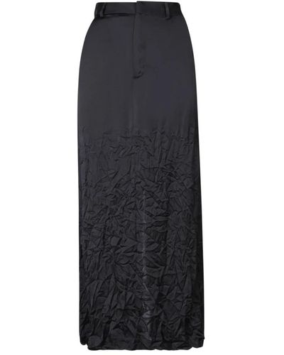 MM6 by Maison Martin Margiela Falda negra de cintura alta con acabado arrugado - Negro