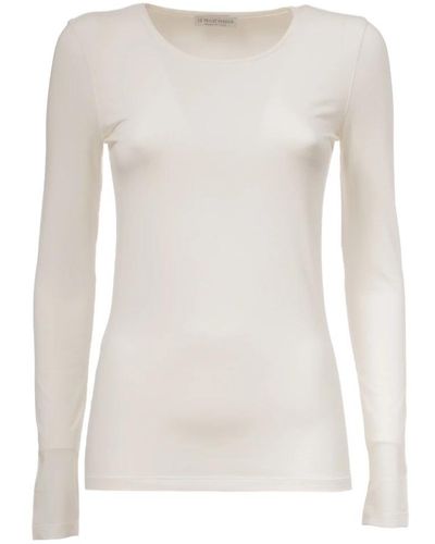 Le Tricot Perugia Long Sleeve Tops - White