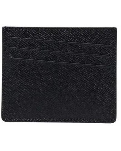 Maison Margiela Porta carte in pelle nera con logo a quattro cuciture - Nero
