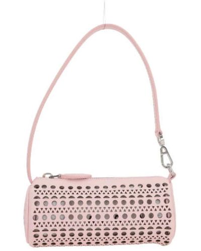 Alaïa Hellrosa laserperforierte lederhandtasche,laser-cut rosa handtasche vienne motiv - Pink