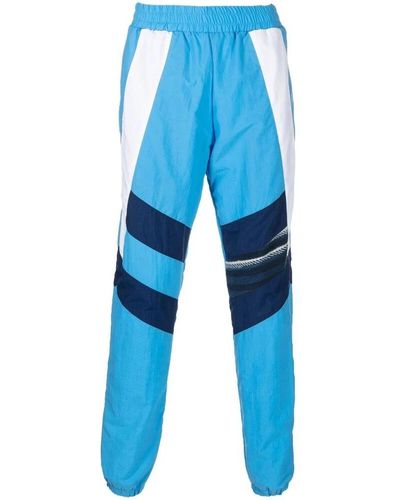 United Rivers Pantaloni da allenamento a blocchi di colore con dettagli patchwork - Blu
