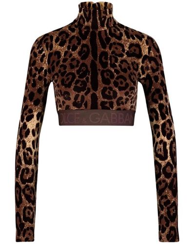 Dolce & Gabbana Long Sleeve Tops - Brown